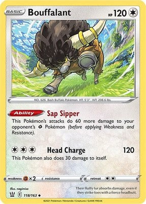Bouffalant 118/163 SWSH05: Battle Styles Reverse Holofoil Pokémon TCG