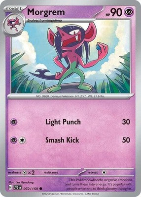 Morgrem 072/159 SV09: Journey Together Reverse Holofoil Pokémon TCG
