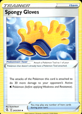 Spongy Gloves Fusion Strike 243/264 Uncommon Pokémon — English Lightly Played