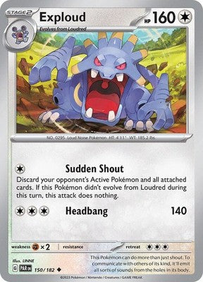 Exploud 150/182 SV04: Paradox Rift Reverse Holofoil Pokémon TCG