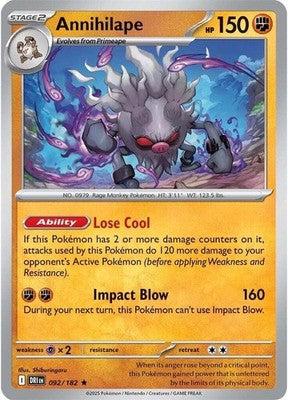 Annihilape 092/182 SV10: Destined Rivals Holofoil Pokémon TCG
