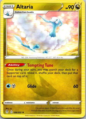 Altaria 106/203 Rare Evolving Skies Pokemon Near Mint