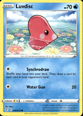 Luvdisc Evolving Skies 039/203 Common Pokémon — English Near Mint