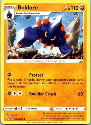 Boldore 087/203 Uncommon Evolving Skies Pokemon Near Mint