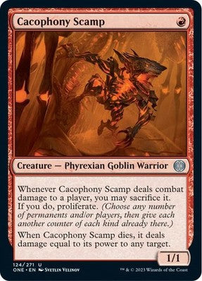 Cacophony Scamp ONE 124 NM Magic: The Gathering