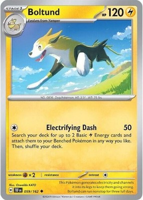 Boltund 059/162 SV05: Temporal Forces Reverse Holofoil Pokémon TCG