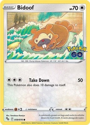 Bidoof 059/078 Pokemon GO Pokémon TCG