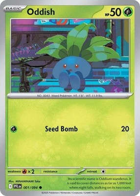 Oddish 001/094 ME02: Phantasmal Flames Reverse Holofoil Pokémon TCG