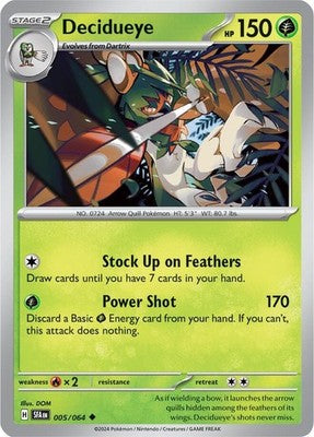 Decidueye 005/064 SV: Shrouded Fable Reverse Holofoil Pokémon TCG