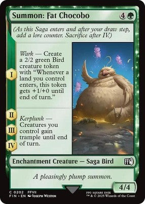Summon: Fat Chocobo FIN 202 NM Magic: The Gathering