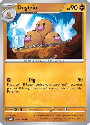 Dugtrio 104/197 SV03: Obsidian Flames Pokémon TCG