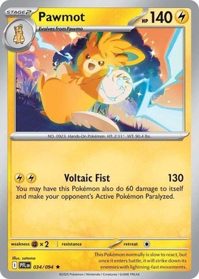 Pawmot 034/094 ME02: Phantasmal Flames Reverse Holofoil Pokémon TCG