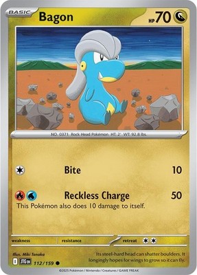 Bagon 112/159 SV09: Journey Together Reverse Holofoil Pokémon TCG