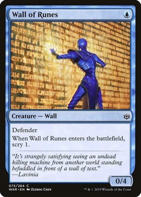 Wall of Runes WAR 75 NM Magic: The Gathering