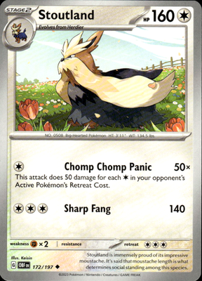 Stoutland Obsidian Flames 172/197 Uncommon Pokémon — English Near Mint