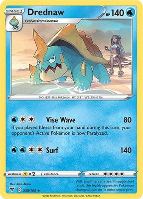 Drednaw 039/185 SWSH04: Vivid Voltage Reverse Holofoil Pokémon TCG
