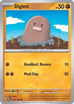 Diglett 050/165 SV: Scarlet & Violet 151 Reverse Holofoil Pokémon TCG