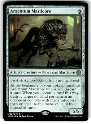 Argentum Masticore Phyrexia: All Will Be One 222 R Foil Magic: The Gathering