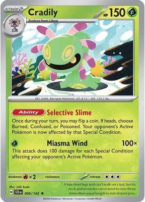Cradily 006/142 SV07: Stellar Crown Reverse Holofoil Pokémon TCG