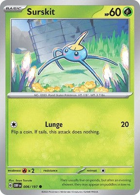Surskit 006/197 SV03: Obsidian Flames Reverse Holofoil Pokémon TCG