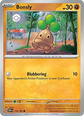 Bonsly 110/197 SV03: Obsidian Flames Reverse Holofoil Pokémon TCG