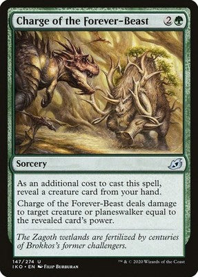Charge of the Forever-Beast IKO 147 NM Magic: The Gathering