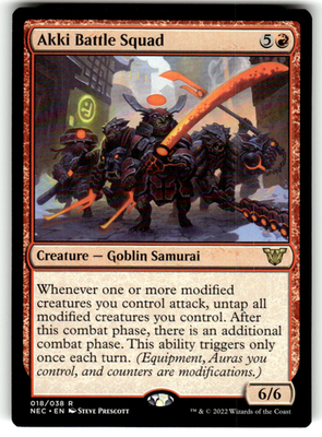 Akki Battle Squad Commander: Kamigawa: Neon Dynasty 18 R Magic: The Gathering