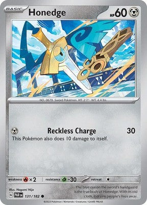 Honedge 131/182 SV04: Paradox Rift Reverse Holofoil Pokémon TCG