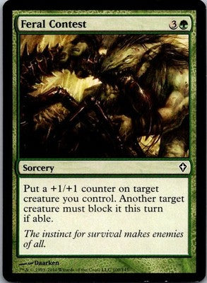 Feral Contest 100 Common Worldwake Magic: The Gathering Lightly Played