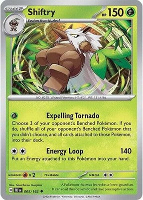 Shiftry 005/162 SV05: Temporal Forces Reverse Holofoil Pokémon TCG