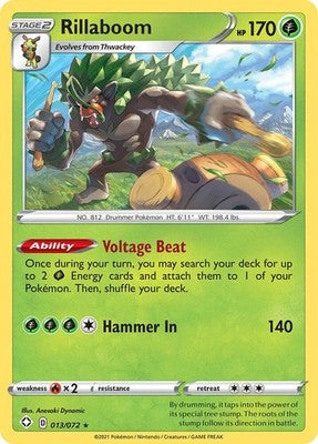 Rillaboom 013/072 Shining Fates Holofoil Pokémon TCG