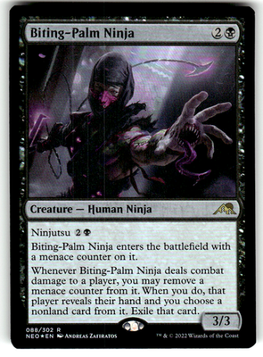 Biting-Palm Ninja Kamigawa: Neon Dynasty 88 R Foil Magic: The Gathering