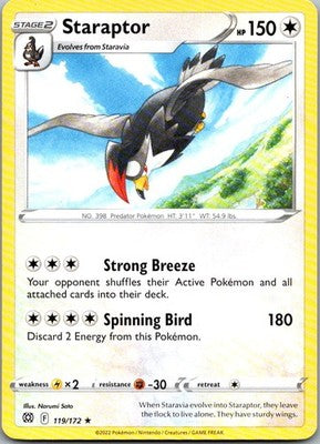 Staraptor 119/172 Rare Brilliant Stars Pokemon Lightly Played
