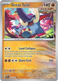 Great Tusk 097/162 SV05: Temporal Forces Reverse Holofoil Pokémon TCG