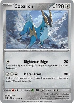Cobalion 066/086 SV: Black Bolt Holofoil Pokémon TCG