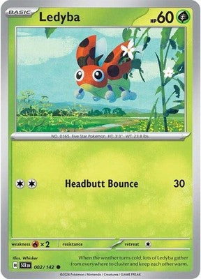 Ledyba 002/142 SV07: Stellar Crown Reverse Holofoil Pokémon TCG