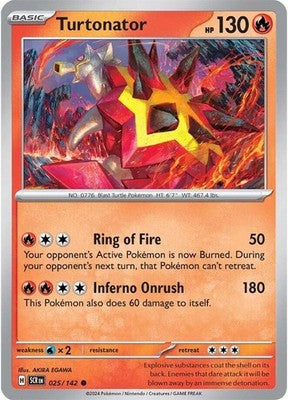 Turtonator 025/142 SV07: Stellar Crown Reverse Holofoil Pokémon TCG