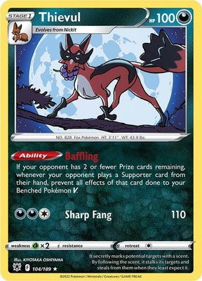Thievul 104/189 SWSH10: Astral Radiance Pokémon TCG