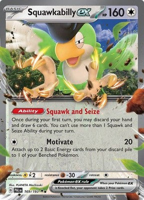 Squawkabilly ex 169/193 SV02: Paldea Evolved Holofoil Pokémon TCG