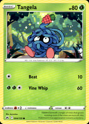Tangela Crown Zenith 004/159 Common Pokémon — English Lightly Played