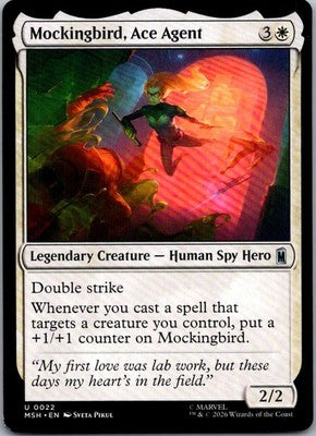 Mockingbird, Ace Agent 22 Uncommon Marvel Super Heroes Magic: The Gathering NM