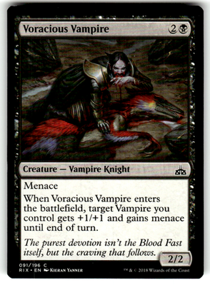 Voracious Vampire Rivals of Ixalan 91 C Magic: The Gathering Near Mint