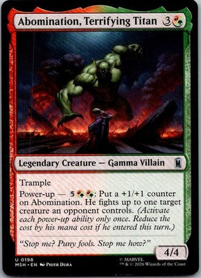 Abomination, Terrifying Titan 198 Marvel Super Heroes Magic: The Gathering NM