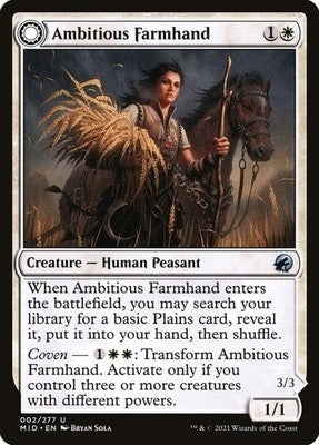 Ambitious Farmhand // Seasoned Cathar MID 2 LP Magic: The Gathering