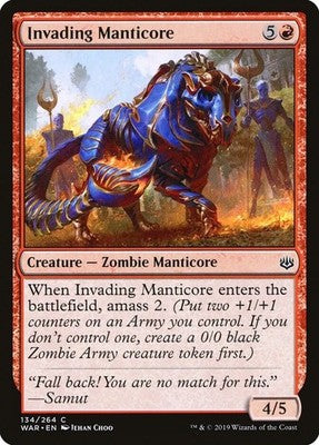 Invading Manticore WAR 134 NM Magic: The Gathering