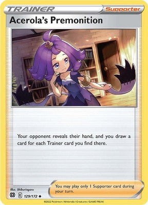Acerola's Premonition 129/172 SWSH09: Brilliant Stars Pokémon TCG