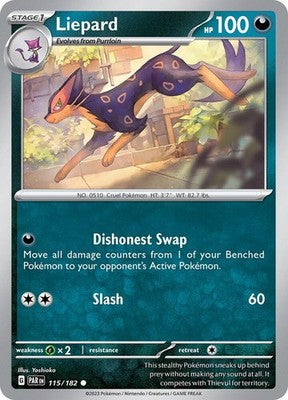 Liepard 115/182 SV04: Paradox Rift Reverse Holofoil Pokémon TCG