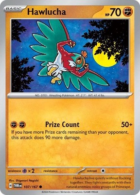 Hawlucha 107/167 SV06: Twilight Masquerade Reverse Holofoil Pokémon TCG