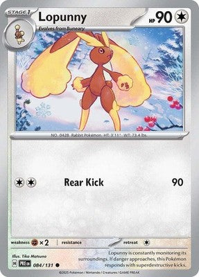 Lopunny 084/131 SV: Prismatic Evolutions Reverse Holofoil Pokémon TCG
