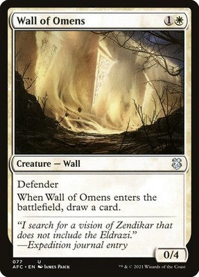 Wall of Omens AFC 77 NM Magic: The Gathering